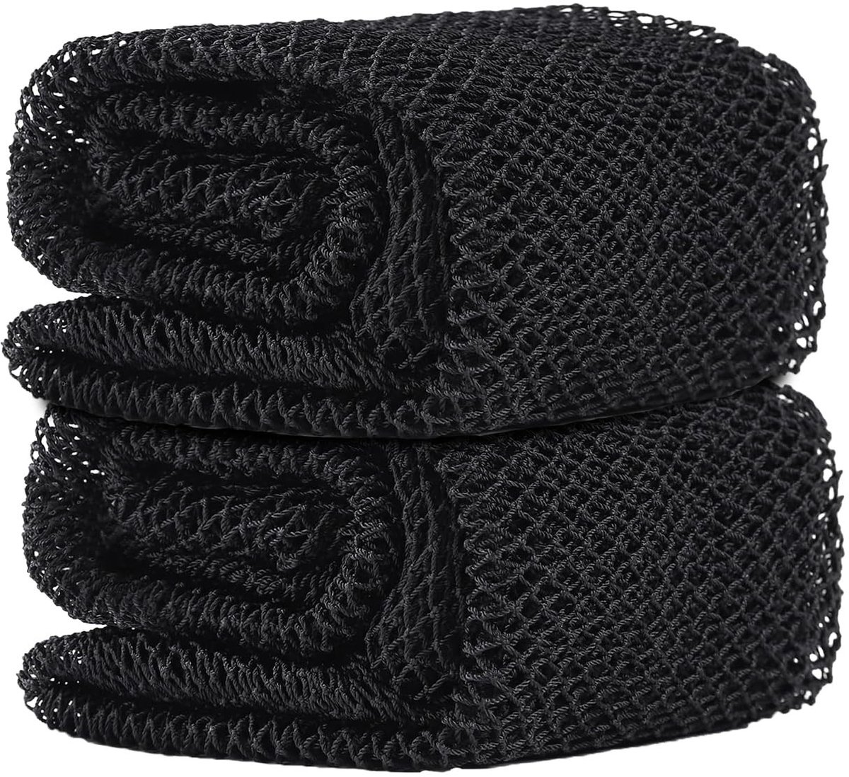 Dailygoods - 2-Pack Afrikaanse Net Spons Authentiek, Exfoliërende Scrubber voor Douche en Bad, Diepe Reiniging en SPA, Zwart