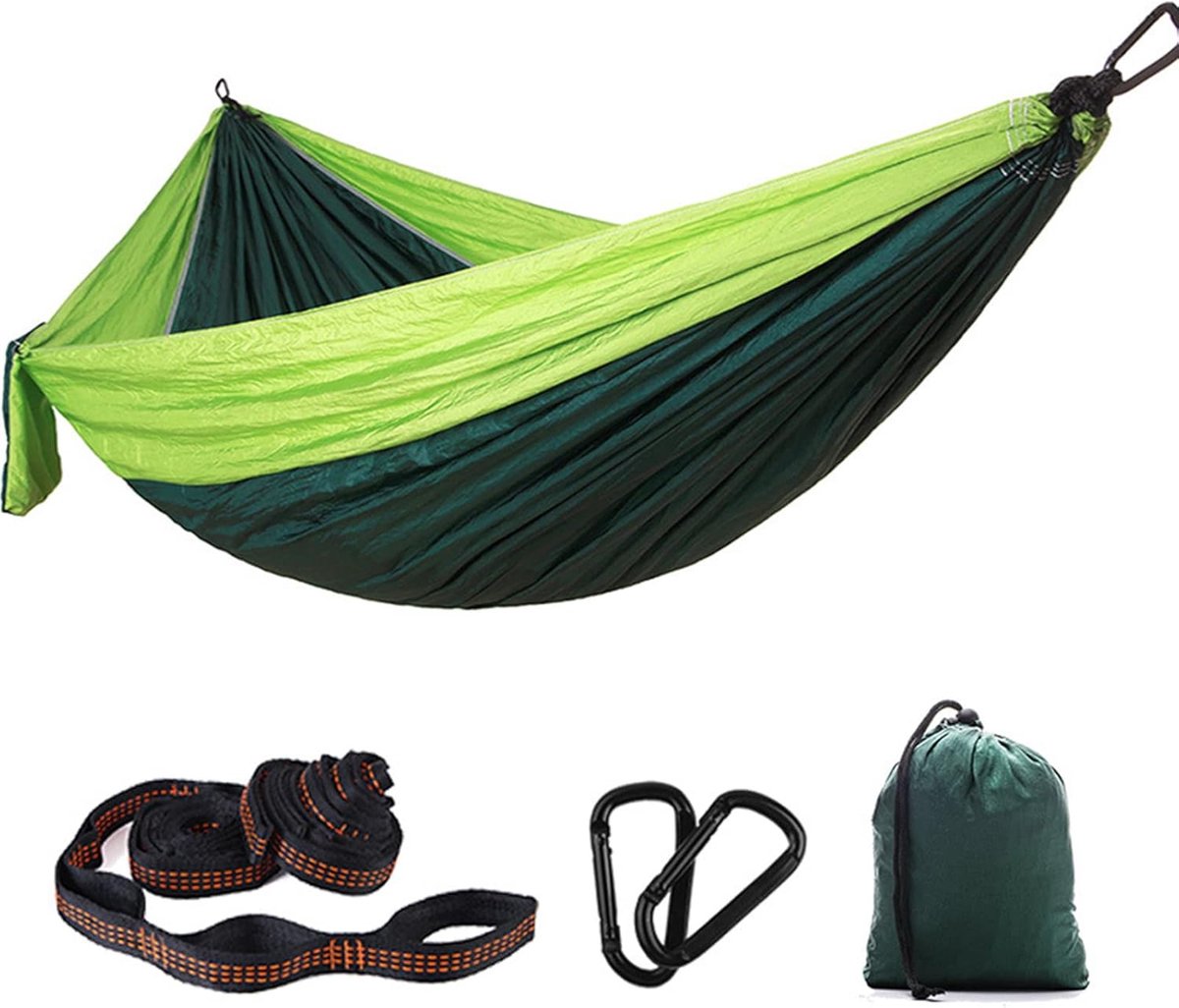Hangmat - Outdoor relaxen - Kamperen en tuin - Militaire kwaliteit nylon - 300 kg draagvermogen - One Color