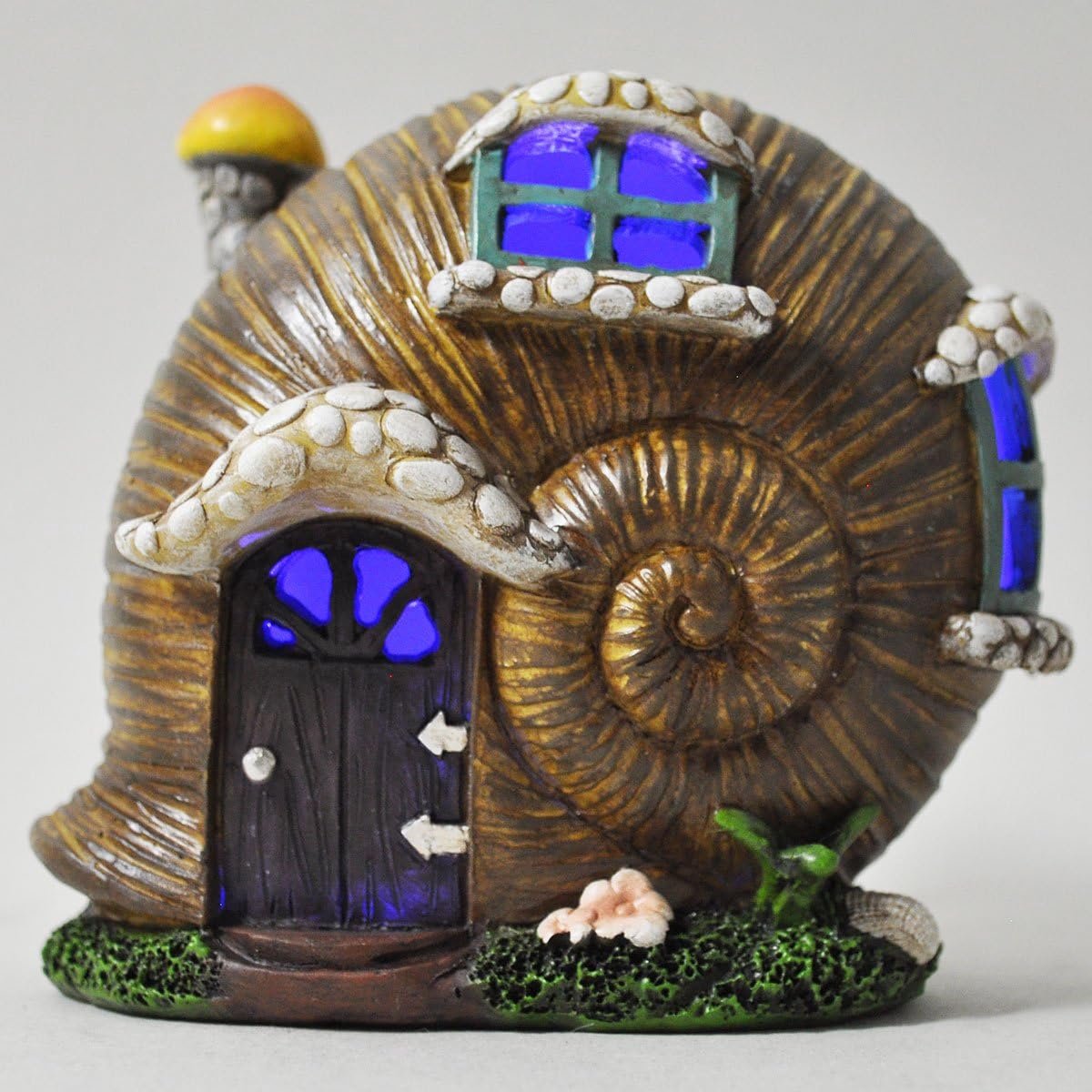 Tuinhuisje Slakkenhuis - Elf Woning - Sprookjes Tuin - Kleurwisselende LED - 10 cm Hoog - Multicolor