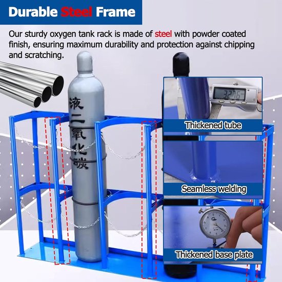 Cilinderkar - Fleshouder - Veilig Transport - Verstelbare Ketting - 40L Cilinders - Zwart — afbeelding 4