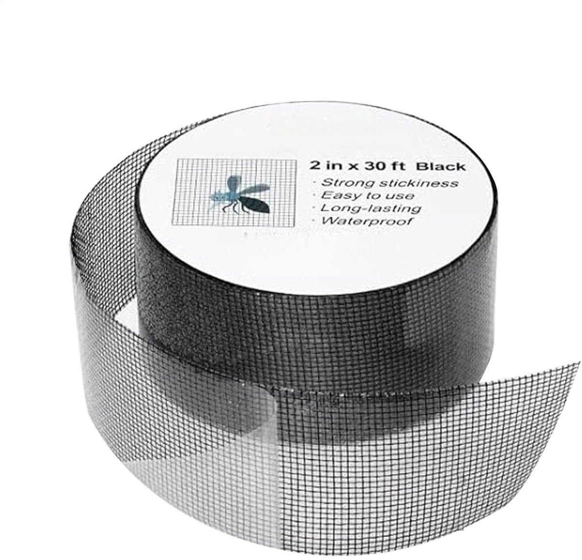 Raamhor Reparatie Tape - Horrengaas Pleister - Scheuren Dichten - Sterk Zelfklevend - 50 mm x 2 meter - Zwart