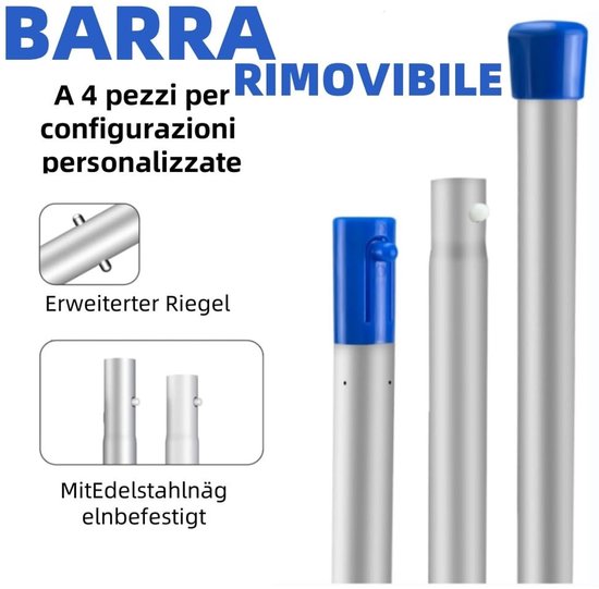 Dailygoods- Zwembadschepnet Fijnmazig - Telescoopstang - Stabiel - Hoogwaardig Kunststof - Duurzaam Nylon - Gemakkelijk Afneembaar - Zwembadskimmer van Dailygoods — afbeelding 4