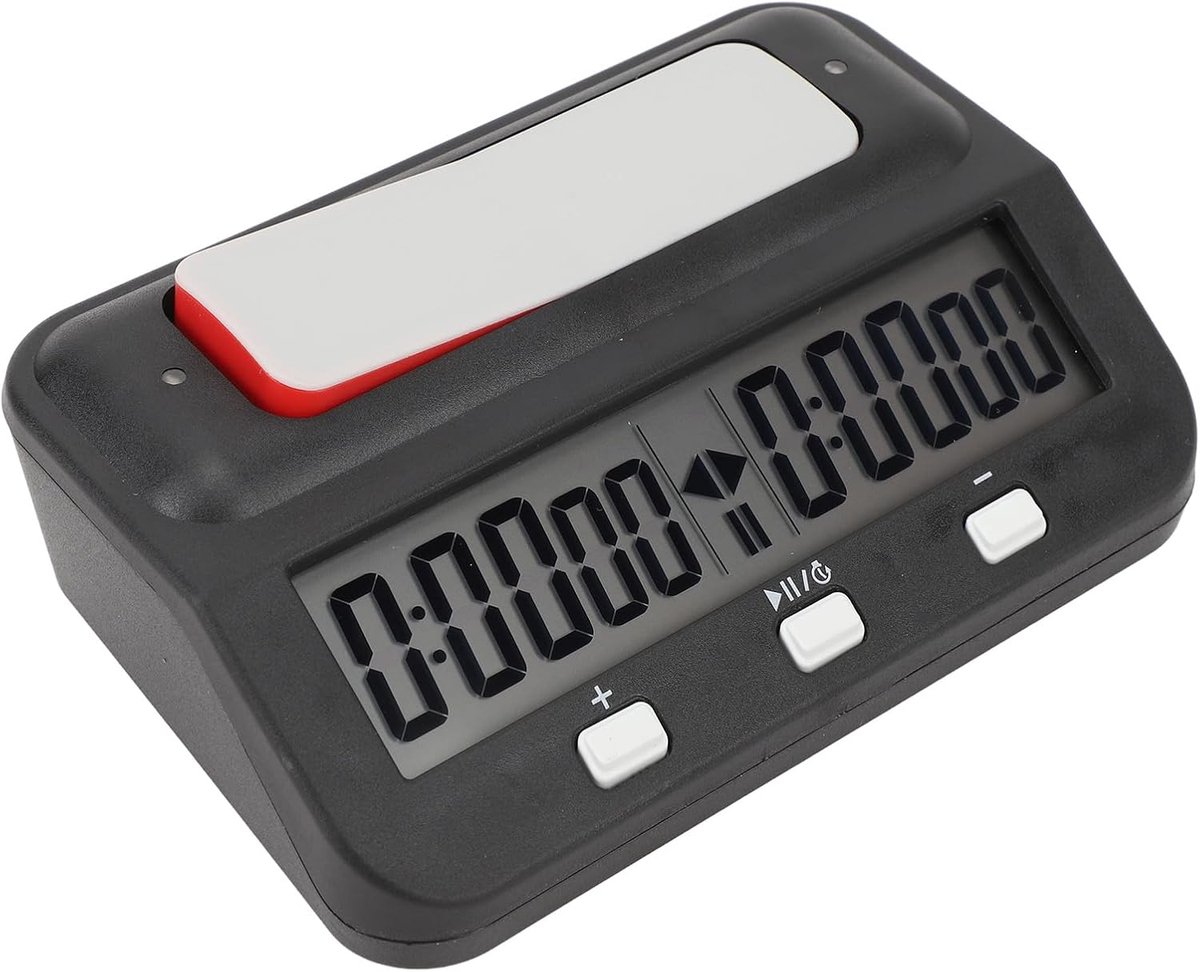Schaakklok Digitale Timer - Speltimer Professioneel - Strategische Bordspellen - Multifunctionele Timing - 17D x 10W x 6H cm - Zwart