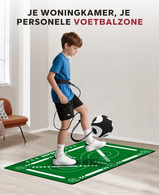 Voetbaltrainingmat - Oefenmat Balcontrole - Voetbalvaardigheden Verbeteren - Antislip Oppervlak - 90 x 60 cm - Groen — afbeelding 4