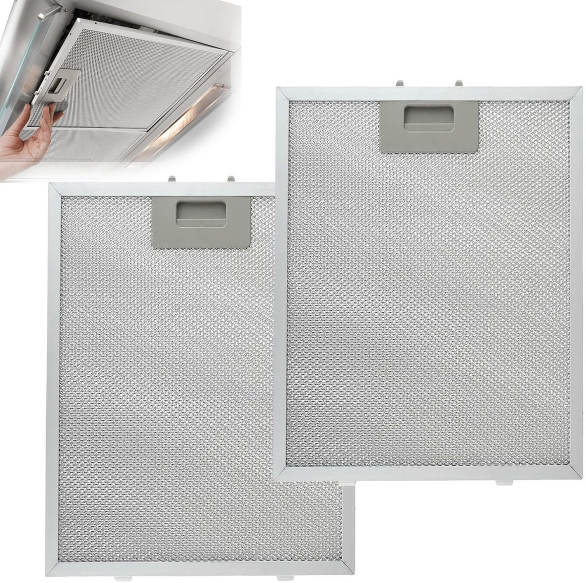 Dailygoods- Afzuigkapfilter Wasbaar - Vetfilter voor Afzuigkap - Aluminium Filter - 5-Laags Filtratie - 2 Stuks - 320 x 260 mm