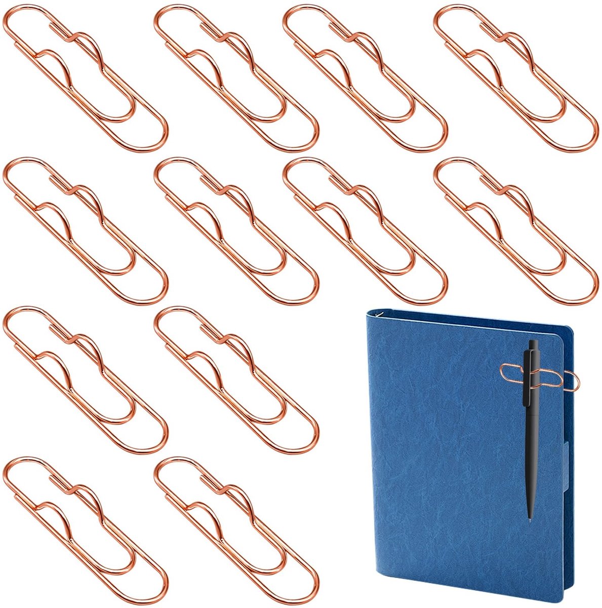 Dailygoods- Pennenclips 12 Stuks - Hartvormige Bladwijzer