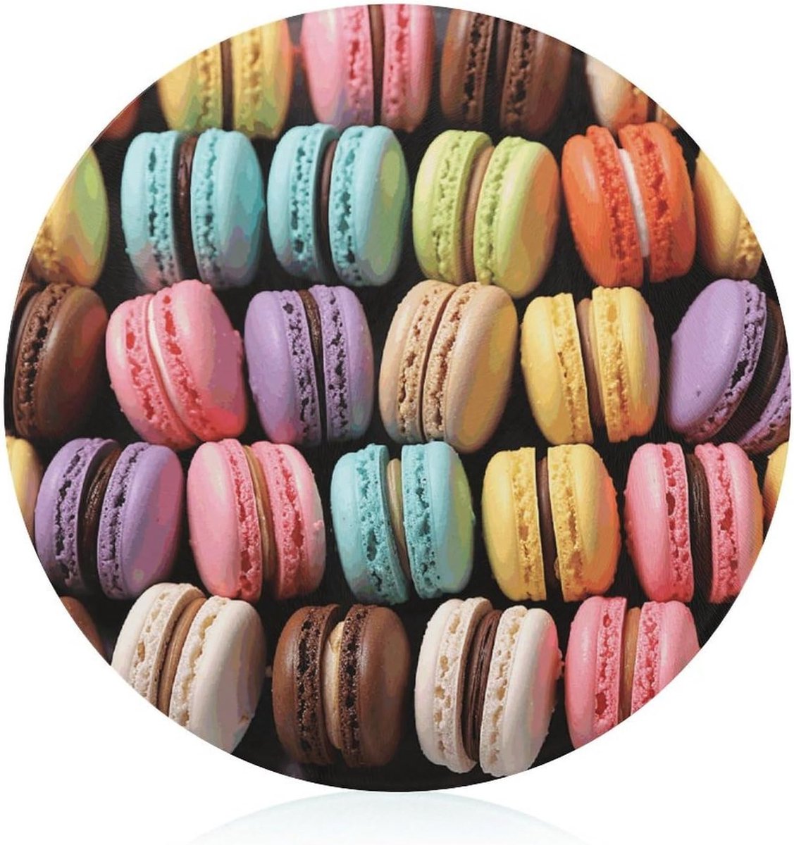 Snijblok - Hakblok - Keukenwerk - Gehard glas - 20 cm - Macaron Biscuit