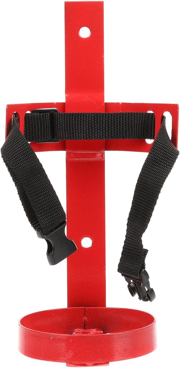 Brandblusser Houder - Wandmontage Beugel - Veilig Opbergen - Verstelbare Riemen - 25.5x10.1cm - Zoals Afgebeeld