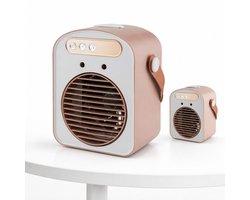 VHV - Ventilator - Tafelventilator - Luchtkoeler met Sprayfunctie - Draagbare Airco Ventilator 500ml - Mini Air Cooler met Display en Verstelbare Lamellen - Ideaal voor Kantoor en Bureau - Beige