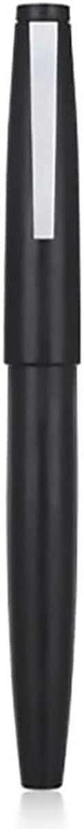 Dailygoods - Jinhao 80 Black Fiber Brushed Vulpen, Iridium Fijne Penpunt met Converter en Kleine Pen Bag Set (Zilveren Klem)
