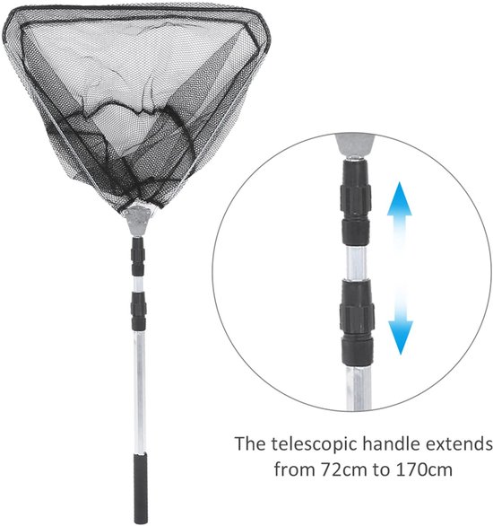 Dailygoods- Schepnet Opvouwbaar 1,5 M - Aluminiumlegering - Driehoekig Visnet - Telescopisch - Lichtgewicht - Voor zoet/zout water van Dailygoods — afbeelding 4
