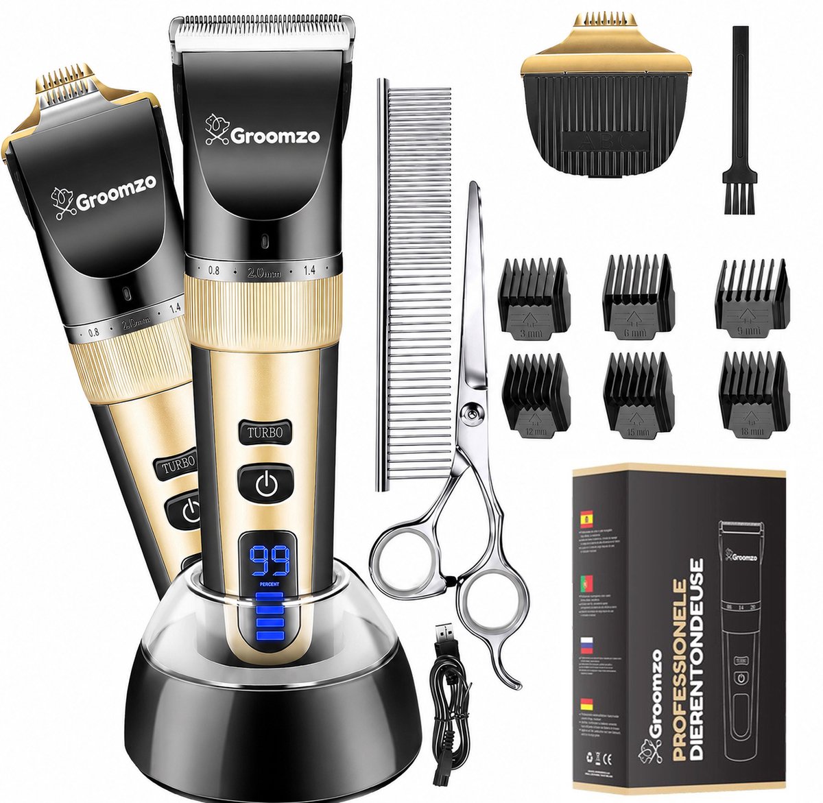 Bol.com Hondentondeuse met Trimmer Hondenpootjes & Video – Fluisterstil/Draadloos – Tondeuse Voor Pootjes – Honden Trimset - Hon... aanbieding