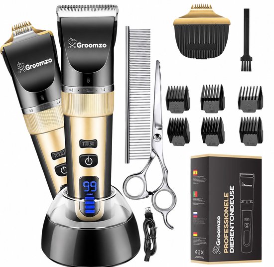 Hondentondeuse met Trimmer Hondenpootjes & Video – Fluisterstil/Draadloos – Tondeuse Voor Pootjes – Honden Trimset - Hondentrimmer - Hondentondeuse Dikke Vacht – Groomzo