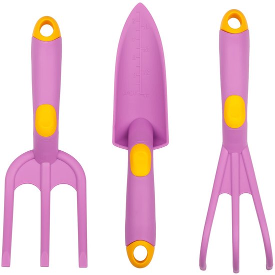 Dailygoods- Tuingereedschapsset voor kinderen - 3-delig - Handvork/klauwen/smalle schep - Sterk polypropyleen - Precisie gereedschap - Voor jonge tuiniers - Kindertuingereedschap van Dailygoods — afbeelding 4
