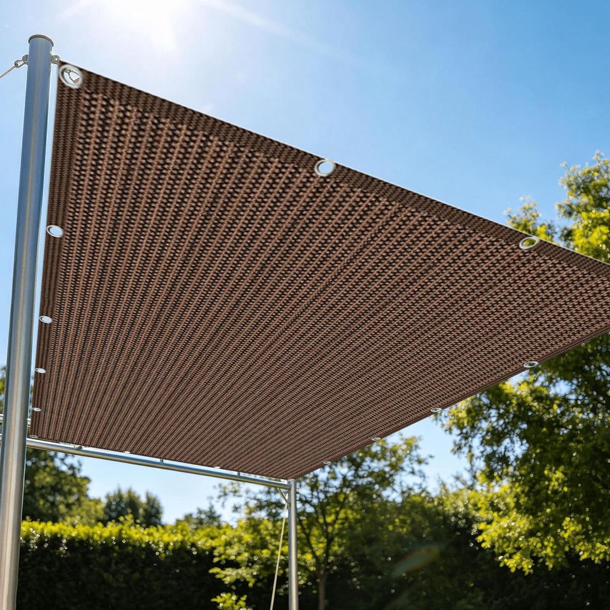 Schaduwdoek - Zonnedoek - Buitenruimte Koelen - Ademend Materiaal - 1.5 x 1.5 m - Bruin