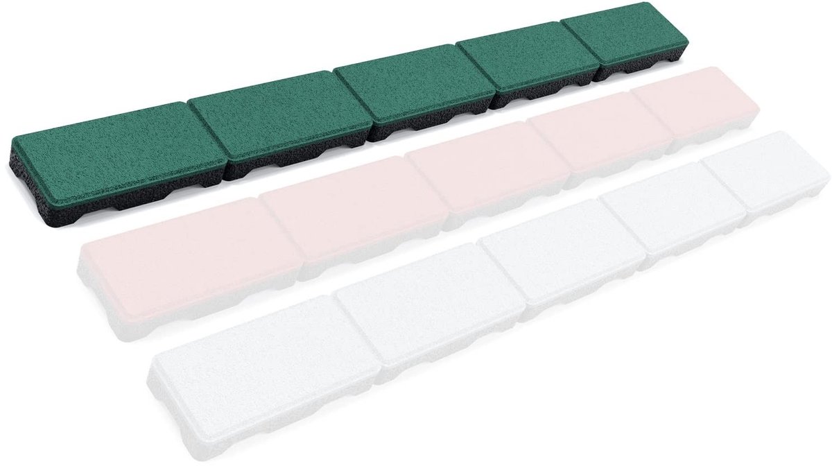 Dailygoods- Gazonrand 100x10x3,6cm - Rubber - Pakket van 10 stuks - Omranding voor tuinbed - Kindvriendelijk - Weerbestendig - Eenvoudige installatie - Tuinrand