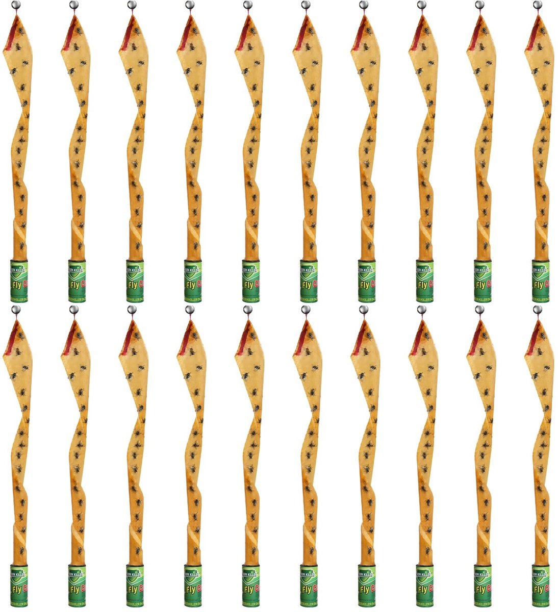 Dailygoods- Vliegenvanger Plakstrips - 20 Stuks - Dubbelzijdig Klevend - Niet Giftig - Geurloos - Hoge Vangsnelheid - Voor Binnen/Buiten - Insectenvanger