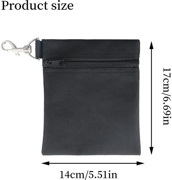 Golfbal Pouch Duurzaam - Golf Accessoire Handtas - Rits Golf Tee Bag - Beveiligde Houder - Nylon - 17x14x1cm - Golfaccessoire — afbeelding 2