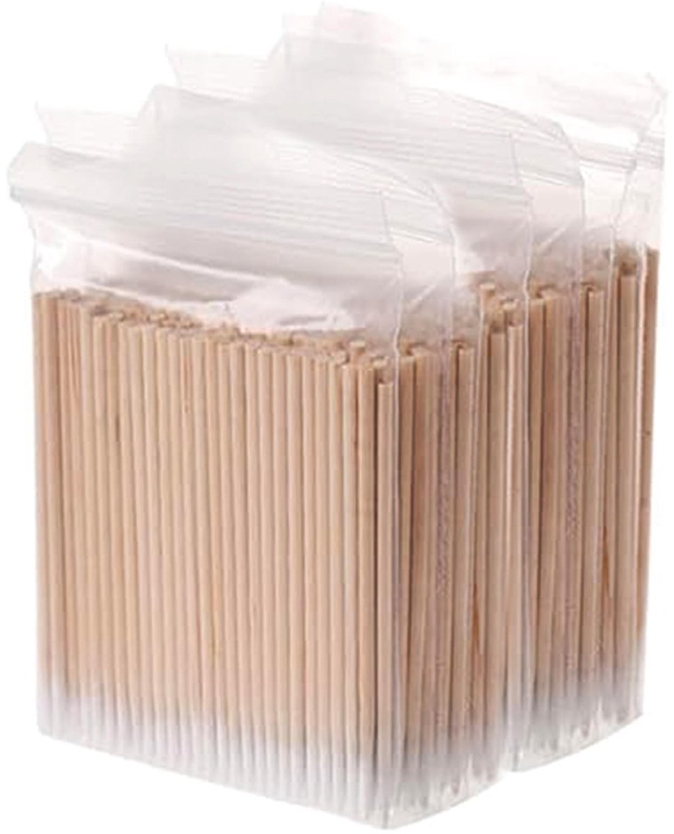 Dailygoods - Houten puntige wattenstaafjes, applicators, 1000 stuks, 10 cm lang houten handvat, micro-borstel, reinigingsstaafjes, microblading wattenstaafjes voor tattoo, beauty, make-up, wenkbrauwen, nagels