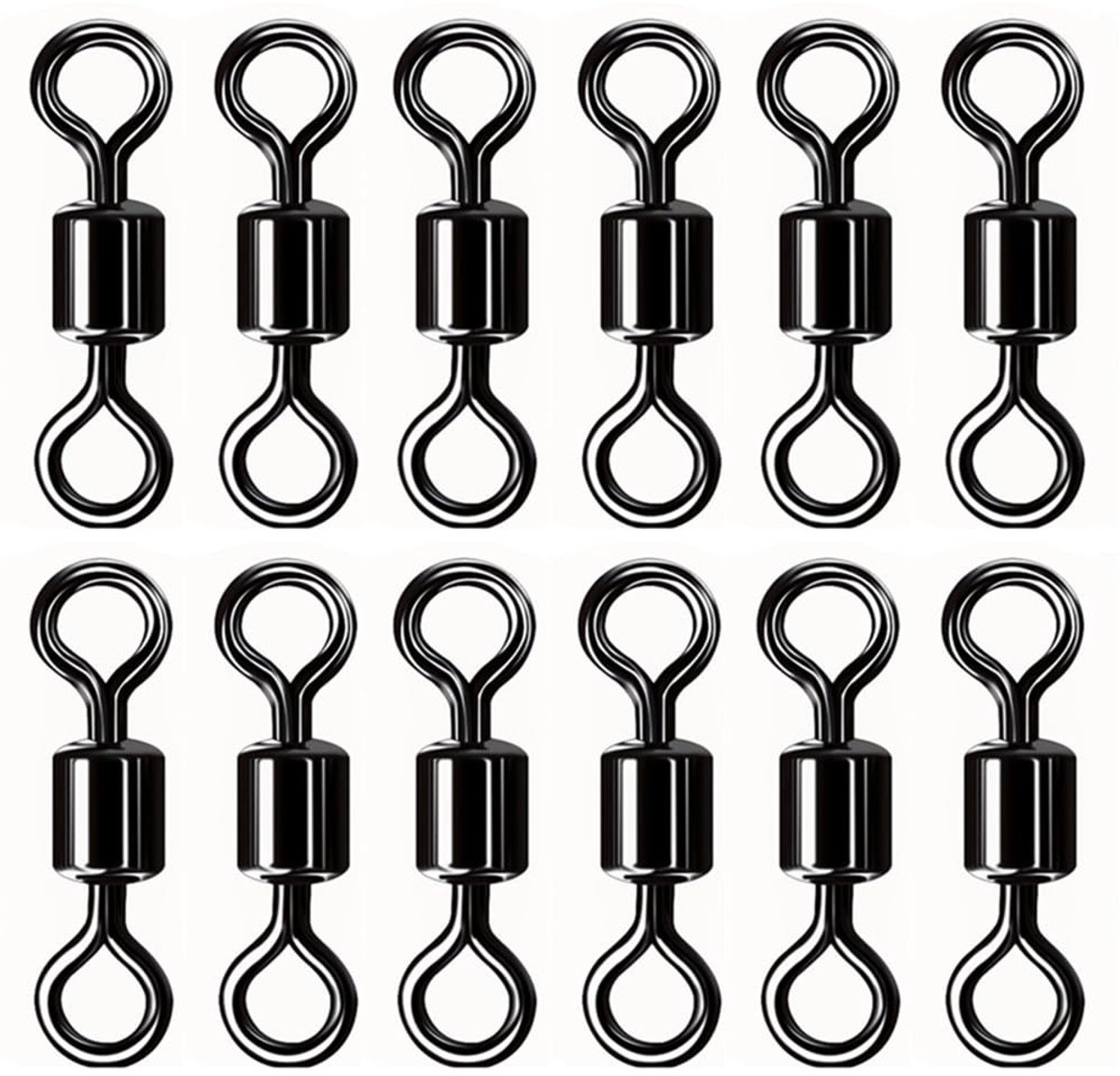 Dailygoods- Vissen Swivels 100 Stks - Hoge Sterkte - Zwart - Connector - Zoutwater/Zetwater - 360° Flexibele Rotatie - Visconnector