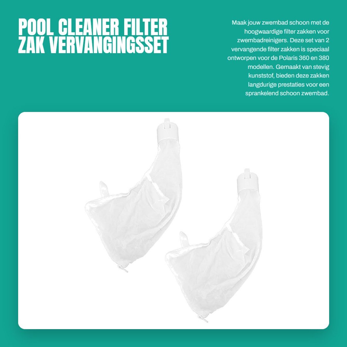 Dailygoods- Filterzak Slijtvast - Vervanging - Zwembadreiniger - Eenvoudige Installatie - 2 Stuks - Perfecte Pasvorm - Zwembadfilter