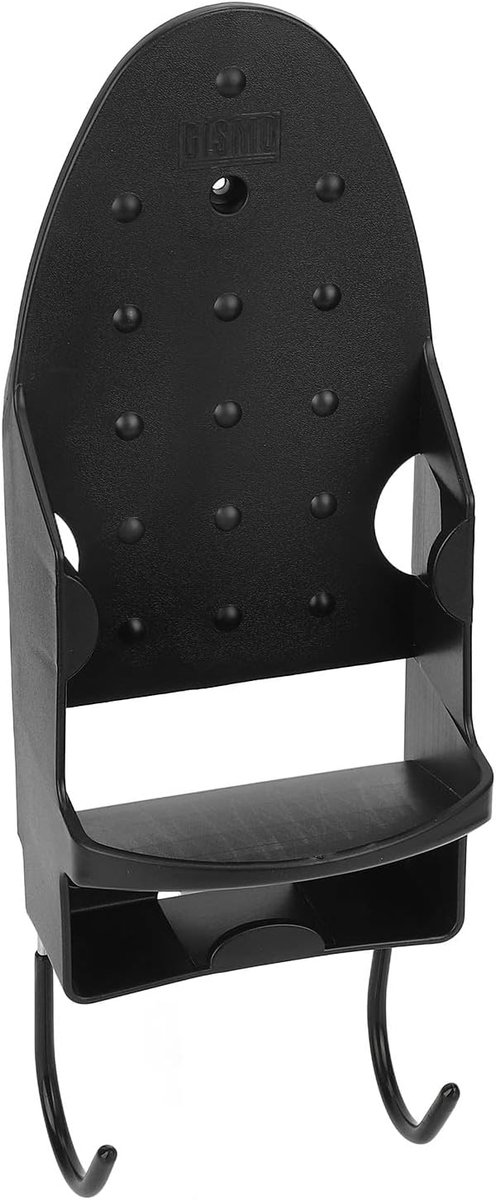 Strijkijzerhouder - Wand organizer - Strijkgerei opbergen - Hittebestendig materiaal - 34 x 15 x 12 cm - Zwart