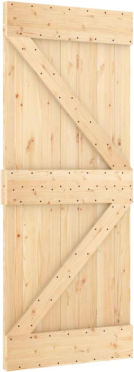 Houten Binnendeur - Stijlvolle Deur - Ruimte Verdelen - Massief Vurenhout - 85 x 210 cm - Natuurlijk