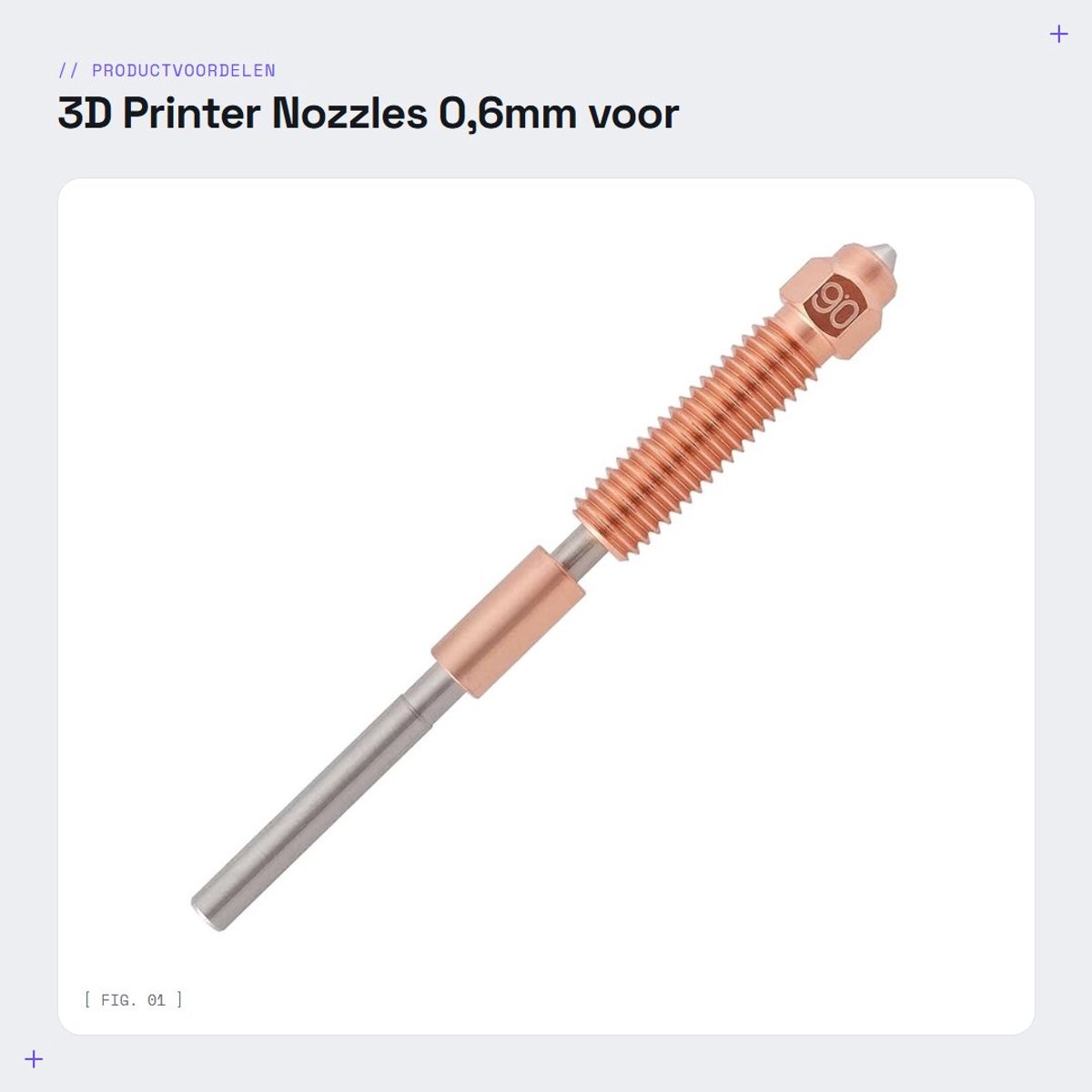 Dailygoods- 3D Printer Nozzles 0,6mm - Totale Lengte 65,4mm - Compatibel met K1 Max/K1C/Unicorn/Ender-3 V3 - Chrome Zirkonium Koper - Gehard Staal - Volledig Metalen Ontwerp - 3D Printer Mondstuk
