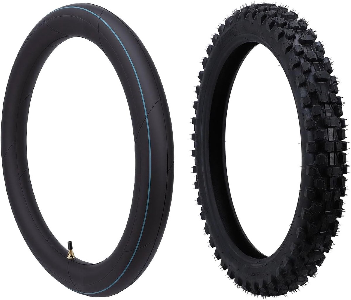 Crossmotor Binnenband Set - Heavy Duty Band - Offroad Rijden - Velgvoering Inbegrepen - 80/100-19 - Zwart