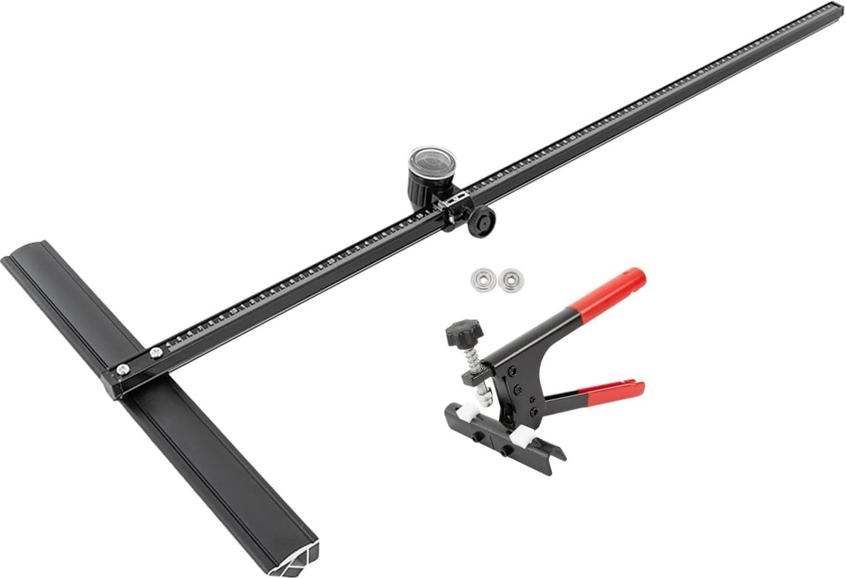 Handmatige Tegelsnijder - Precisie Snijgereedschap - Vloeren Leggen - Aluminiumlegering Constructie - 35 Inch Snijbreedte - Rood