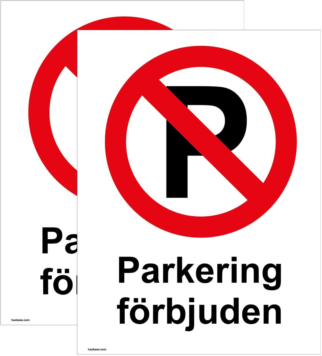 Dailygoods - Geen Parkeren Bord - 2 Stuks Zelfklevende Vinylsticker (200 mm x 150 mm)