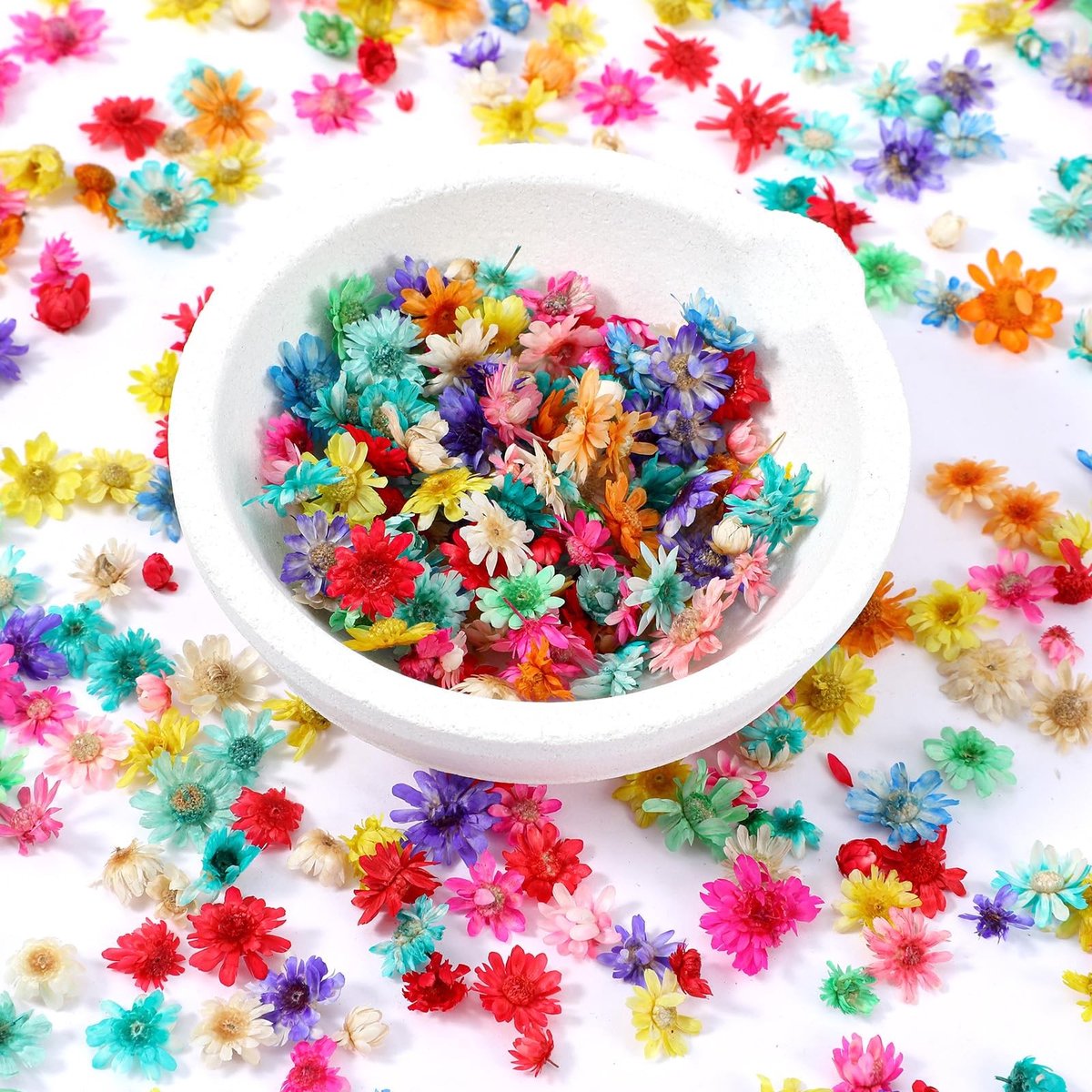 Dailygoods- Droogbloemen 420 stuks - Mini gedroogde bloemen - Kunstbloemen voor knutselen - Harswerk - Scrapbooking - Veiligheidswaarschuwing