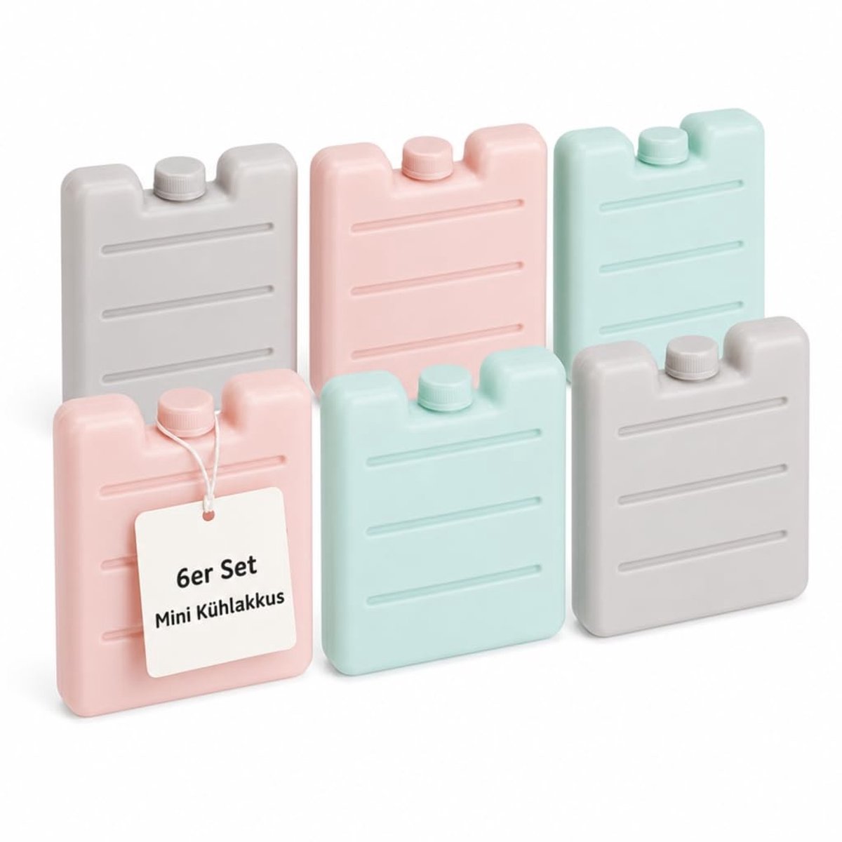 Dailygoods- Koelaccuset Mini - Herbruikbare Koelelementen - Pastelkleuren - Compact - Lichtgewicht - Voedselveilig Kunststof