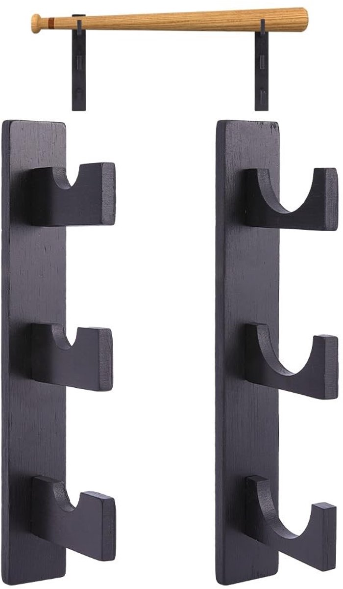 Dailygoods - 3-Tier Baseball Bat Display Houders - Wandgemonteerde Bat Houder voor Sportuitrusting