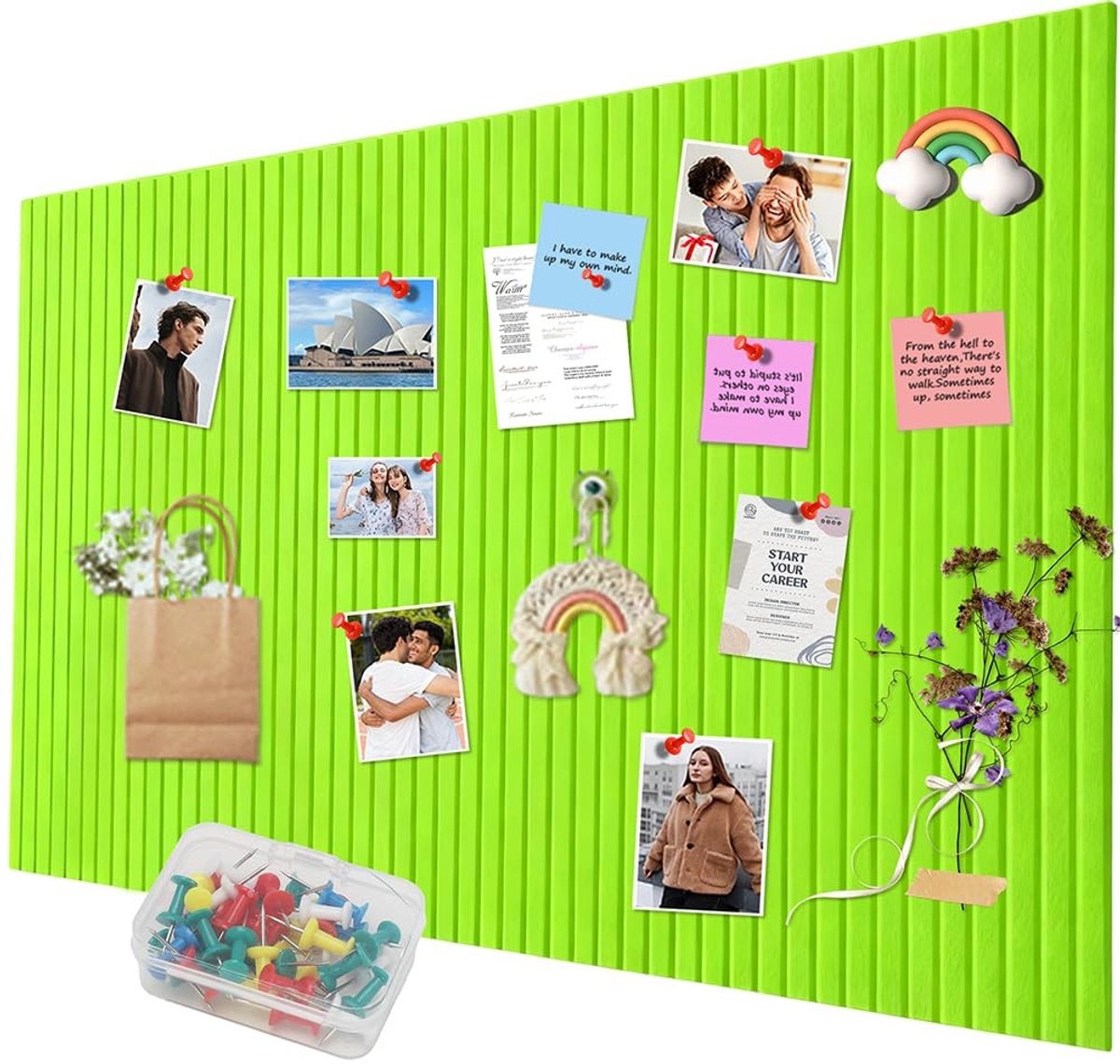 Dailygoods- Prikbord Groot - Viltwand 60 x 40 cm - Zelfklevend - Opvouwbaar Fotobord - Notitiebord - Milieuvriendelijk Materiaal