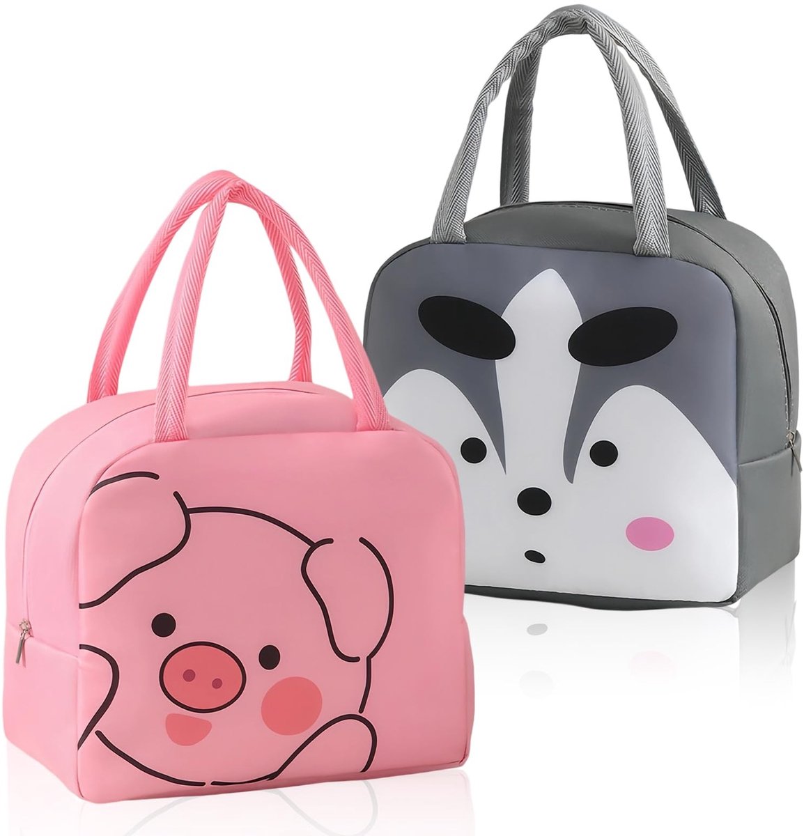 Dailygoods- Lunchtas 2 Stuks - Draagbare Isolatietas - Oxford-Stof - Aluminiumfolie Binnenvoering - Comfortabele Handgrepen - Slijtvast en Warmte-Isolerend - Koeltas