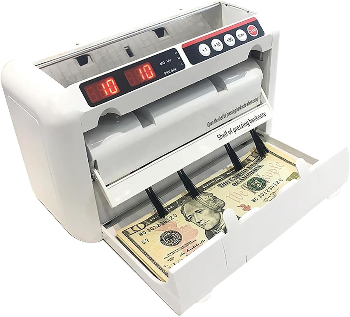Geldtelmachine - Bankbiljet Teller - Contant Geld Verwerken - Meerdere Valuta Ondersteund - 800 Biljetten/Minuut - Wit