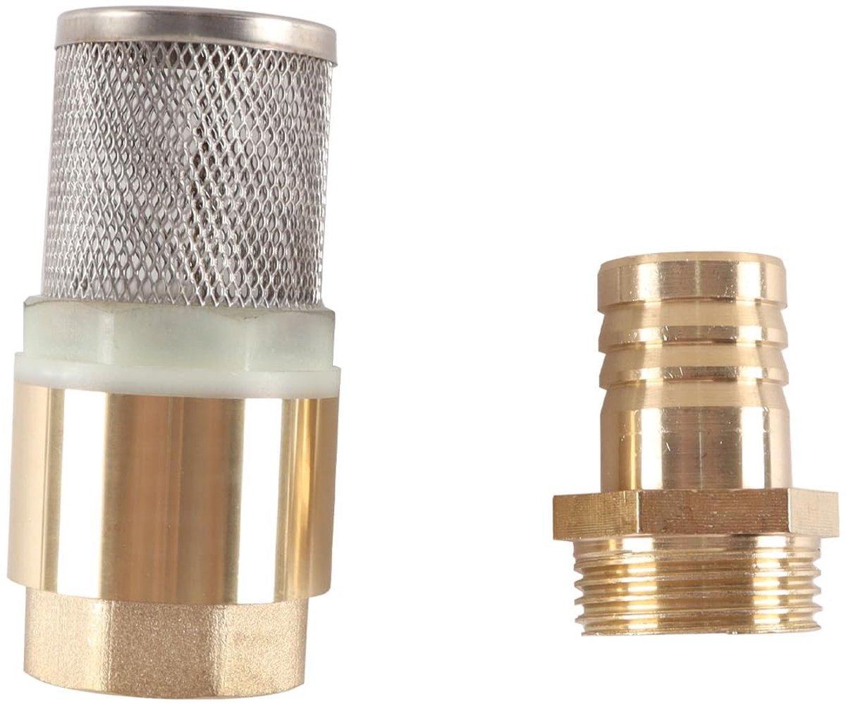 Dailygoods - Messing Veer Terugslagklep met Pompinlaatfilter en Slangtule