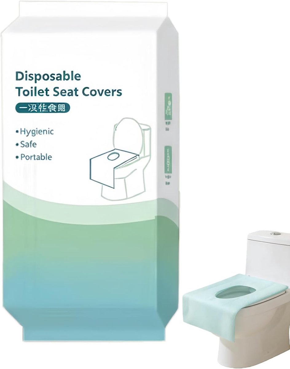 Toiletbrilhoezen - Vervangingsvellen - Hygiënisch Reizen - Scheurbestendige Technologie - 10 Stuks 41x61cm - Wit