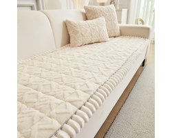 Dailygoods - Ebeta bankovertrek voor honden, sofakussen, vensterbankmatten, bankovertrek, zittingsonderlegger, vloerbekleding, bankbekleding, anti-slip kussen, meubelbeschermer, speelmat (TAFT-wit, 70x150 cm)