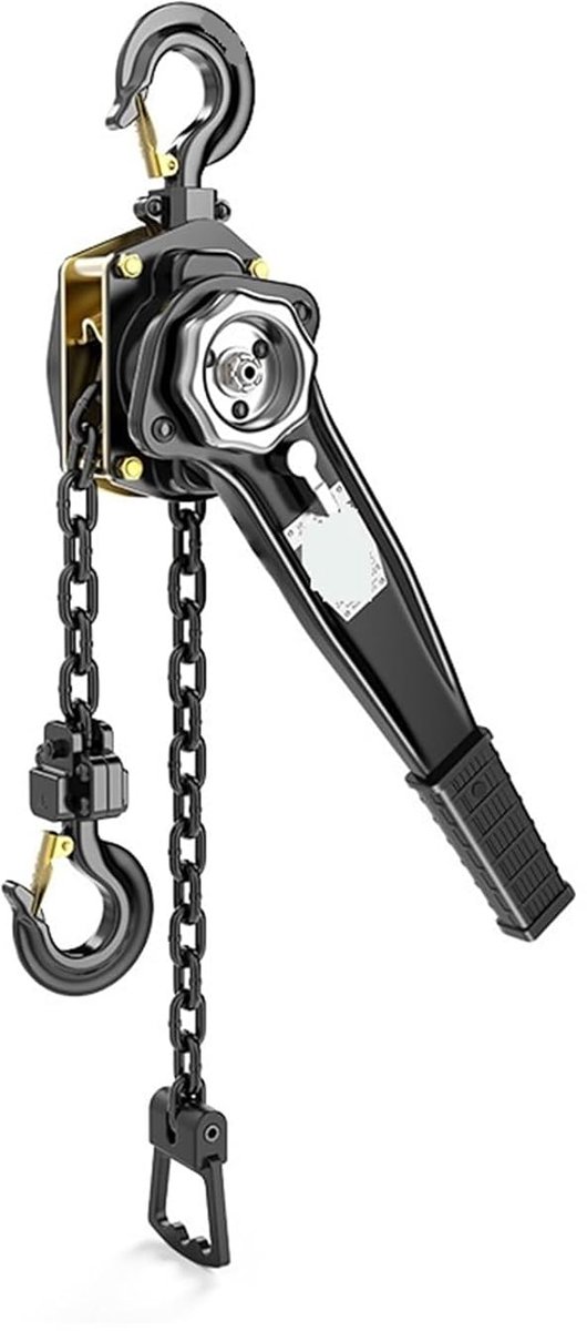 Hefboomtakel - Handtakel Ketting - Zwaar Werk Tillen - Gelegeerd Staal - 0.8 Ton 1.5 Meter - Zwart