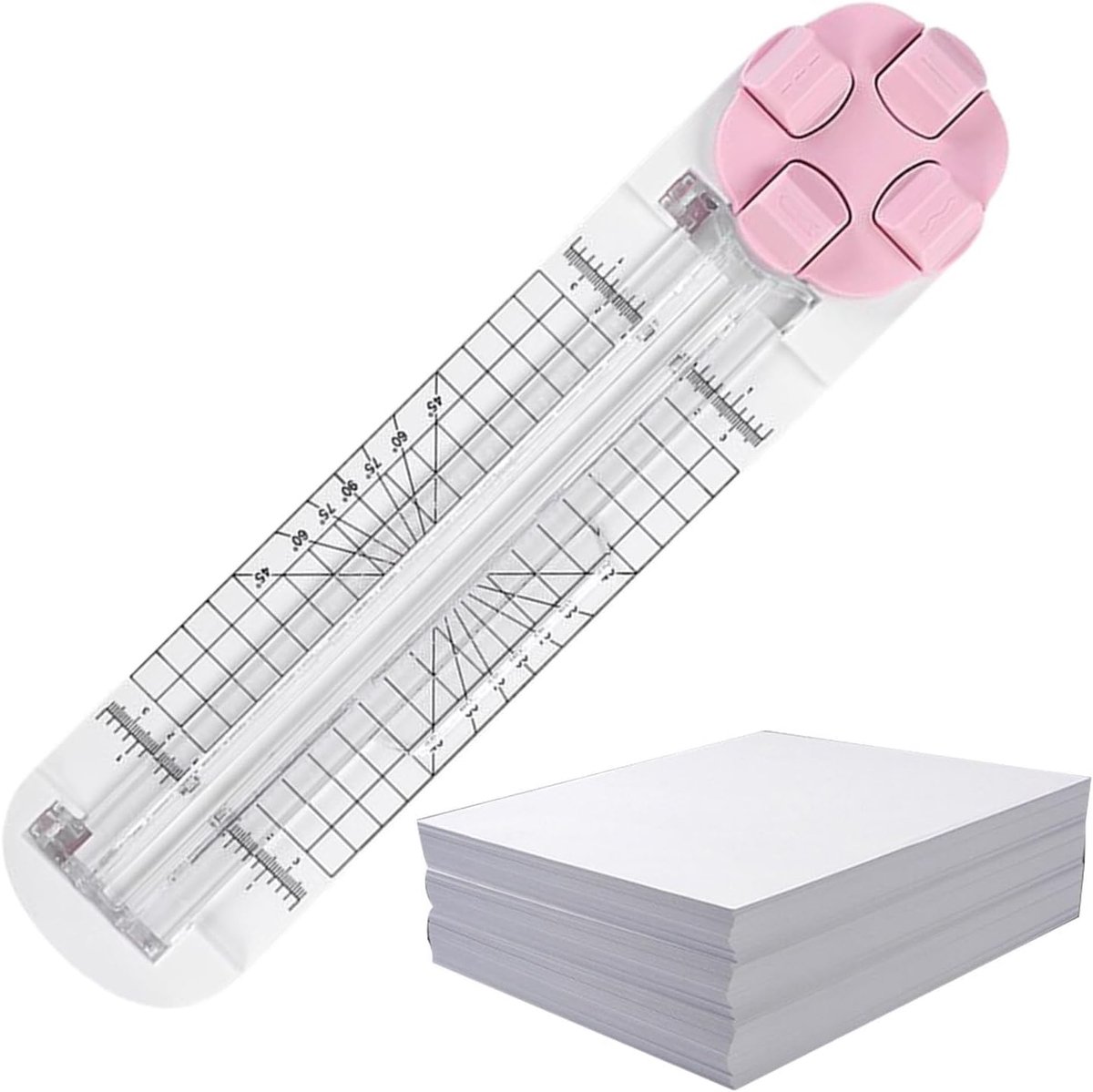 Papier Snijder - Snijapparaat - Hobby Projecten - 4-in-1 Multifunctioneel - 35.5 cm - Roze