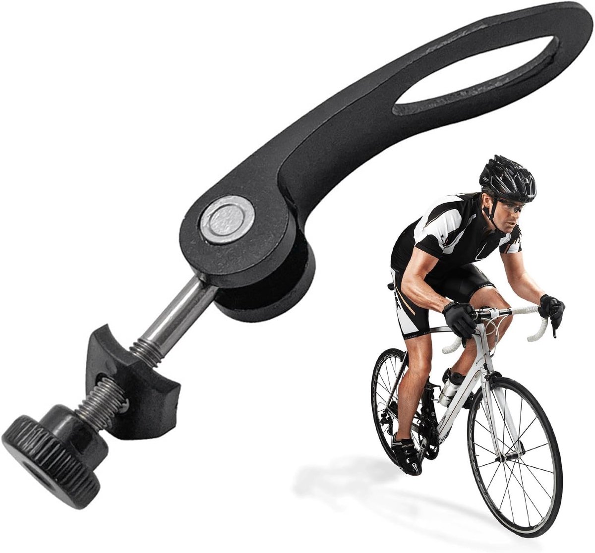 Fietszadelbouten - Snelspanbouten - Zadelhoogte Verstellen - Gereedschapsloos Monteren - M5 x 45 mm - Zwart