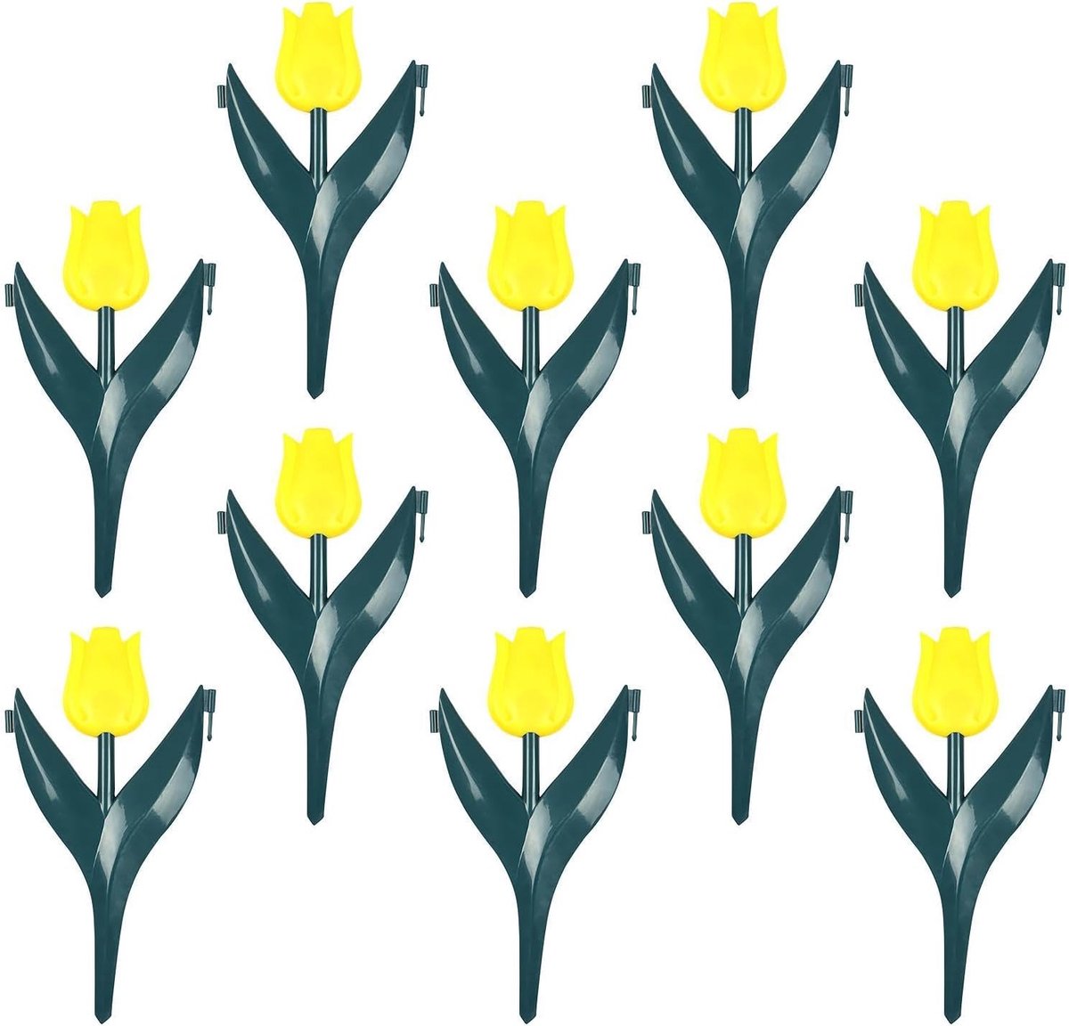 Tuinrand 10 Stuks - Bloemranden Decoratie - Tuin Afscheiden - Bloemvormig Ontwerp - 30x25 cm - Geel