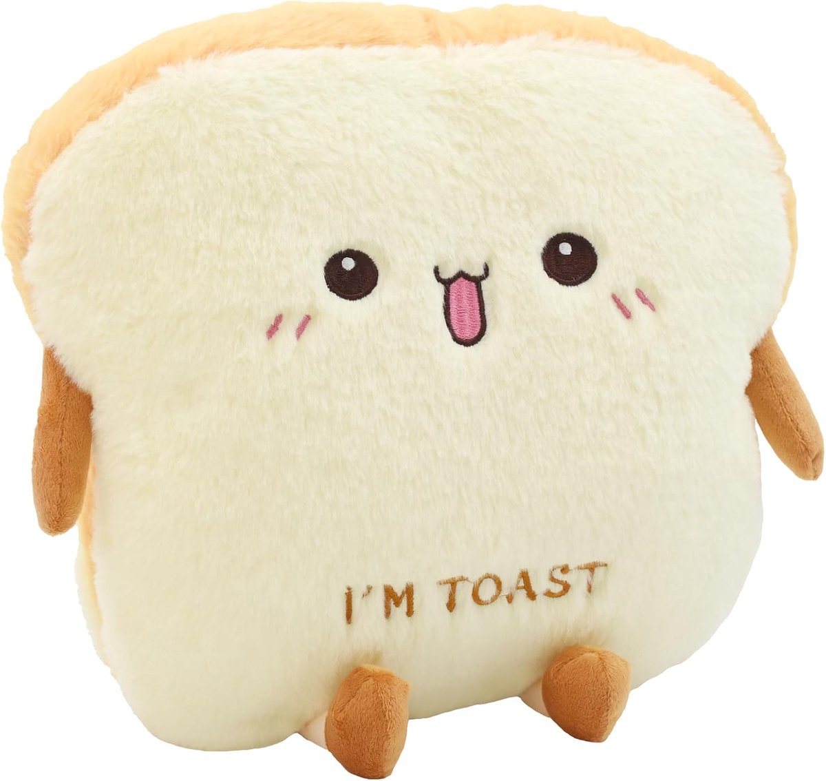 Broodkussen Pluche - Toast Kussen - Decoratie en Comfort - Handverwarmend Ontwerp - 40 cm - Toast