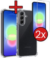 Hoesje - Met Screenprotector - 2 Stuks - Geschikt voor Samsung Galaxy A27 - Sterk & Shockproof - Back Cover - Siliconen Case - Telefoon Hoes - Shock Proof - Telefoonhoes - Transparant