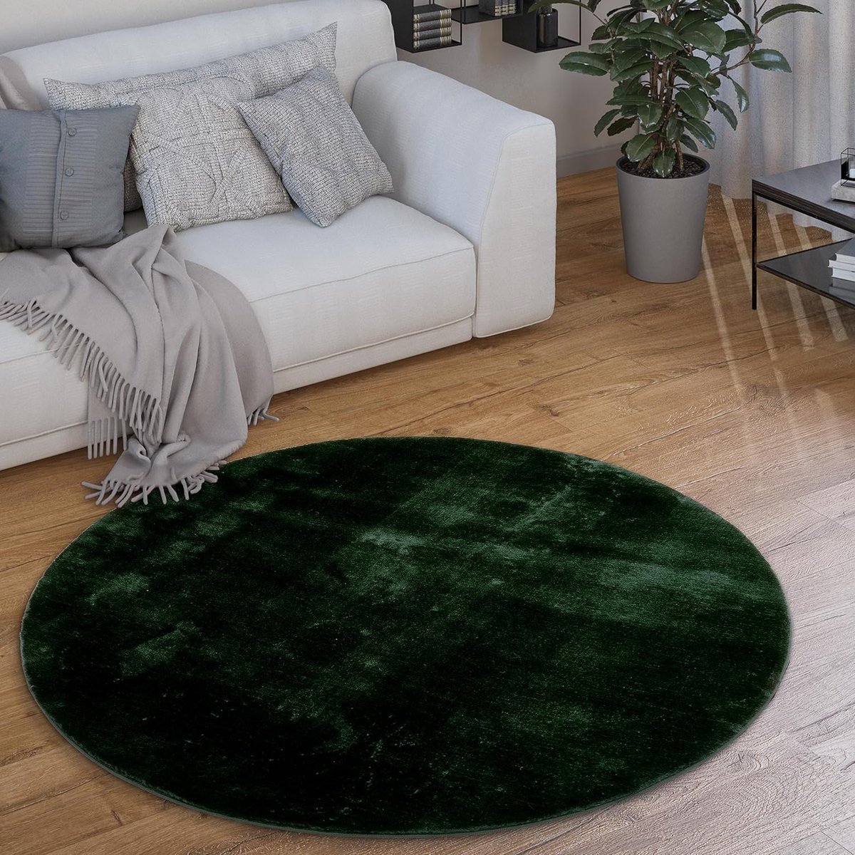 Rond Vloerkleed - Laagpolig Tapijt - Woonkamer Aankleden - Wasbaar & Vloerverwarming - Ø 8