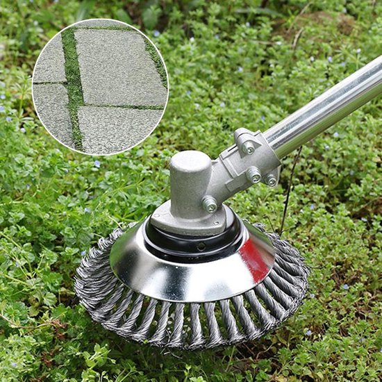 Onkruidborstel - Gras trimmer - Tuinonderhoud - Stalen draad - 150 mm - Zilver — afbeelding 3