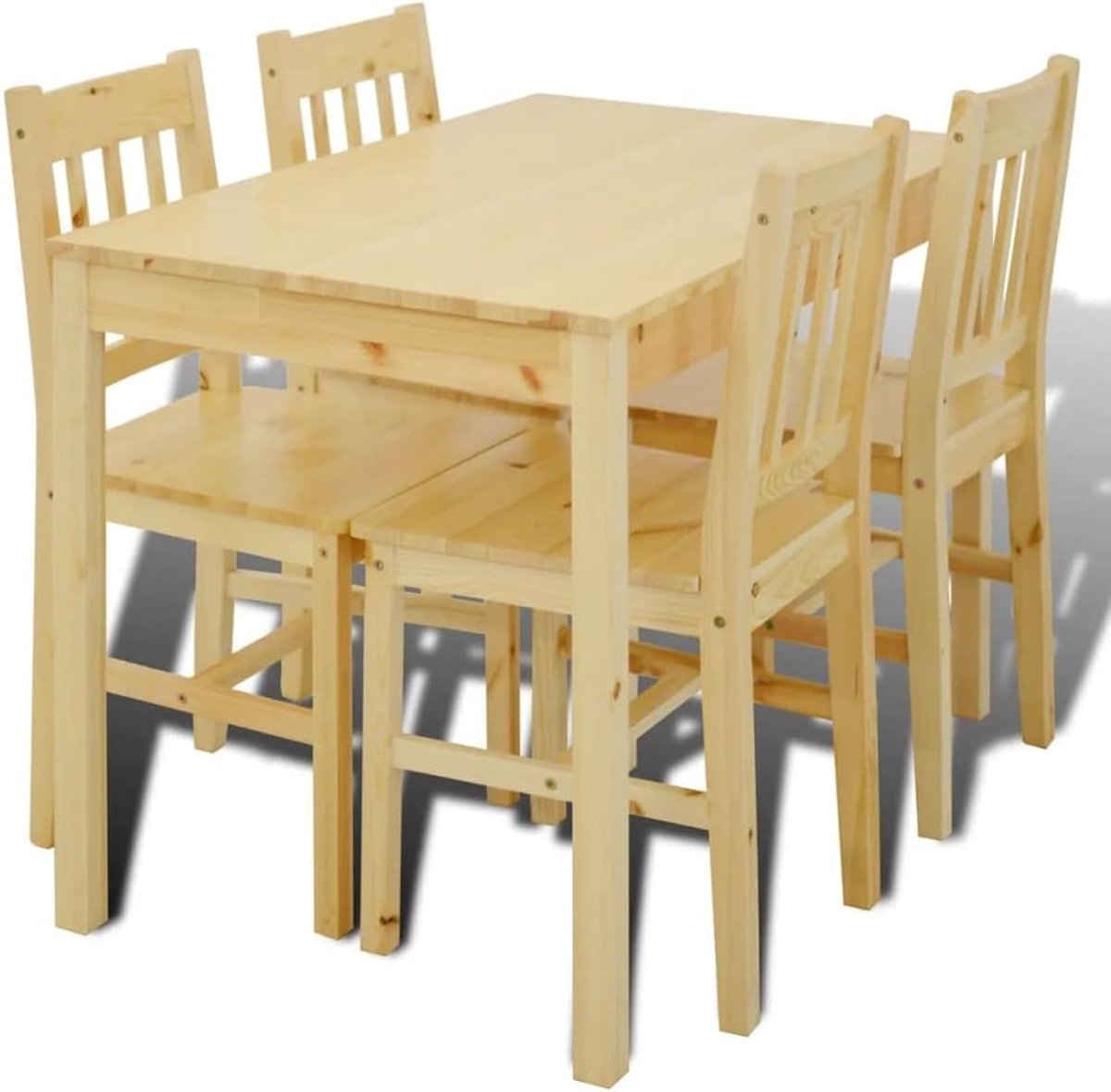 Eetkamerset Hout - Eettafel Stoelen - Samen Eten - Massief Grenenhout - 108 x 65 x 73 cm -