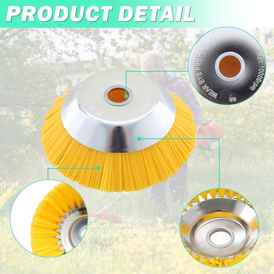 Universele Nylon Borstelkop voor Bosmaaier - 200mm Onkruidborstel Set — afbeelding 3